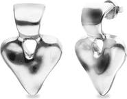 UNODE50 Sterling Silver Plated Heart Earrings