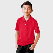 CITY THREADS Boys Soft 100% Cotton Jersey 2-Button Short Sleeve Polo Shirt