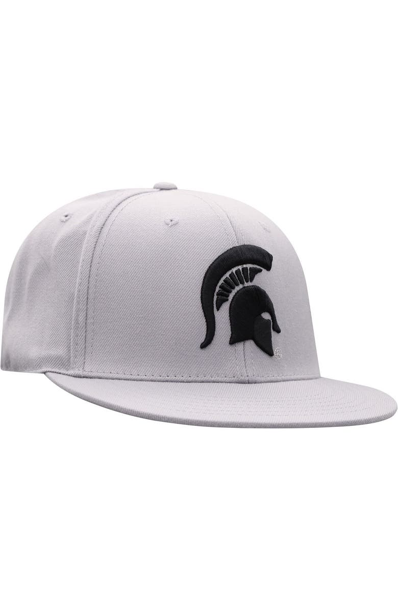 TOP OF THE WORLD Men's Top of the World Gray Michigan State Spartans Fitted Hat, Alternate, color, Gray
