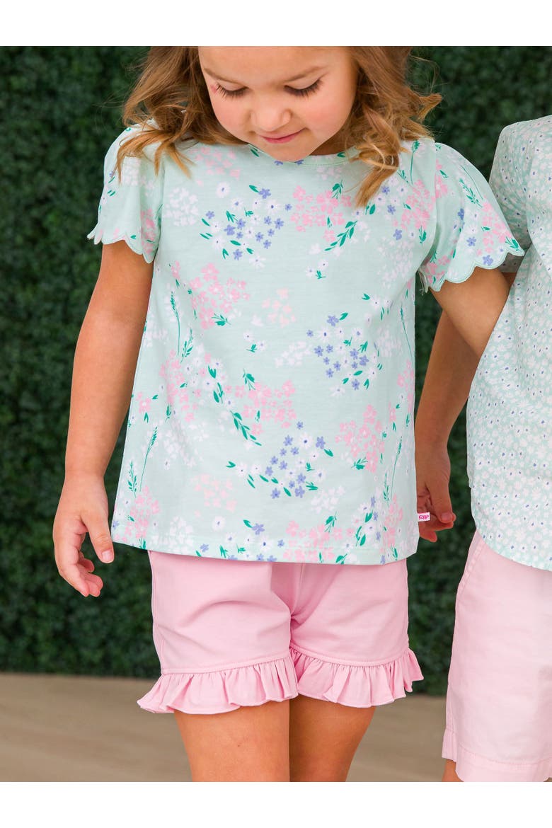 Girls Knit Ruffle Trim Shorts, Alternate, color, Pink
