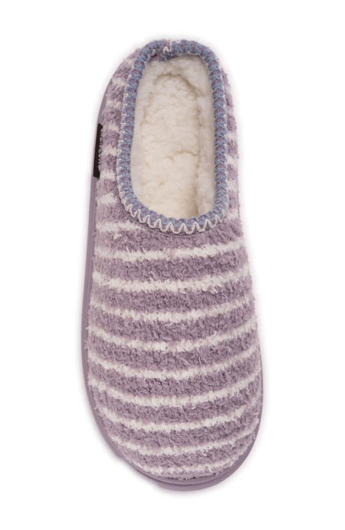 Muk Luks Janna Cozy Crew Faux Shearling Lined Clog In Purple