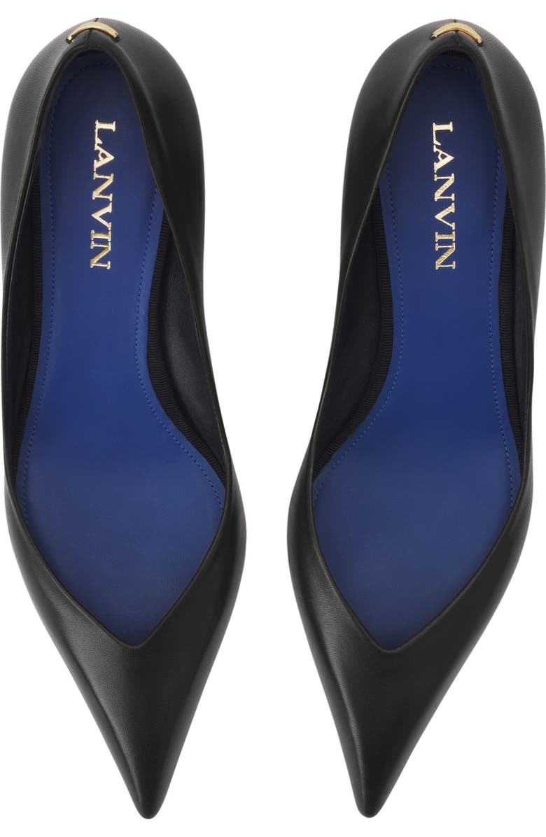 Lanvin Midnight Step Pump In Leather, Alternate, color, Noir