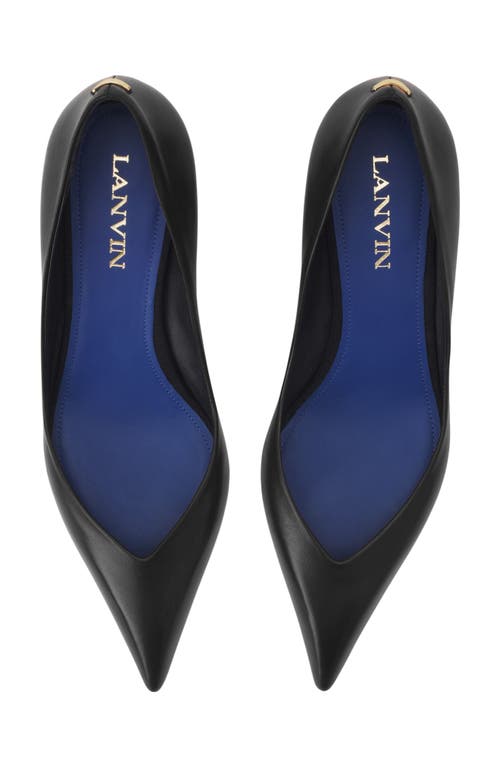 Lanvin Midnight Step Pump In Leather In Black