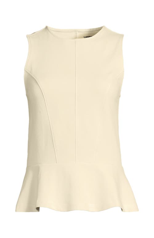 Lands' End Sleeveless Starfish Peplum Top In White