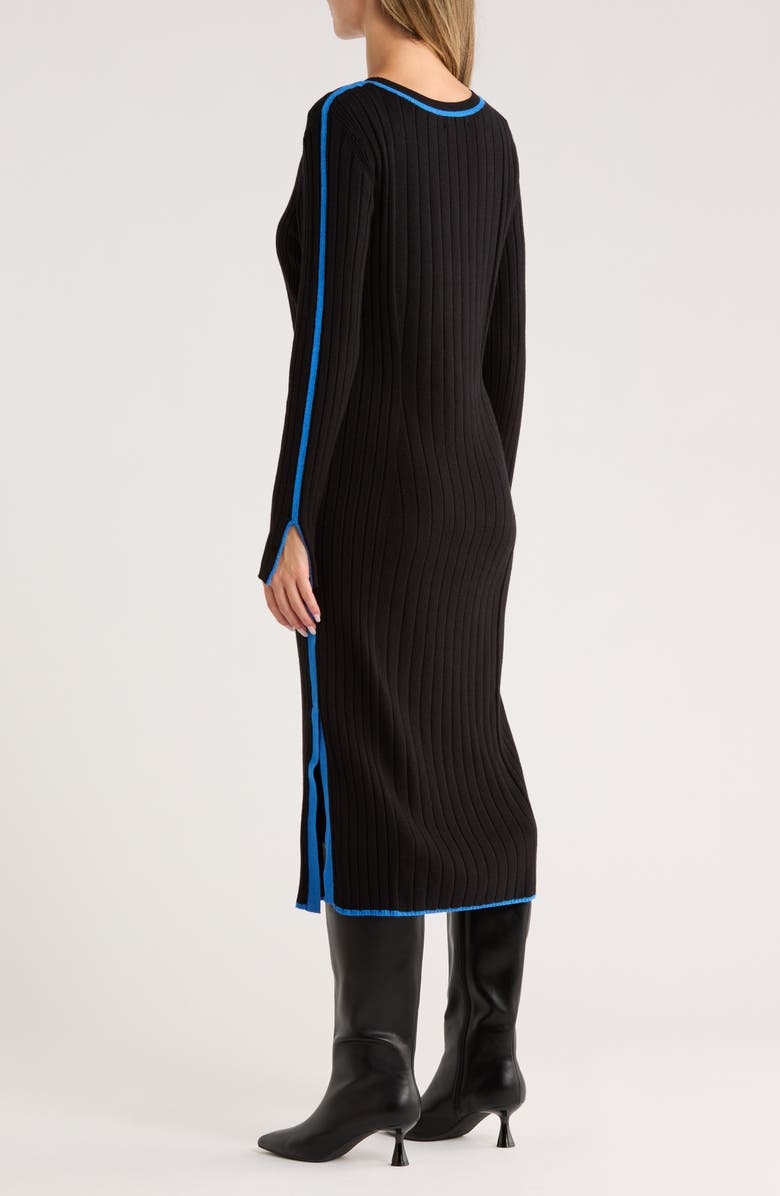 STITCHDROP Metropolitan Long Sleeve Sweater Dress, Alternate, color, Black