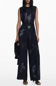 Desigual Print Wide Leg Jumpsuit