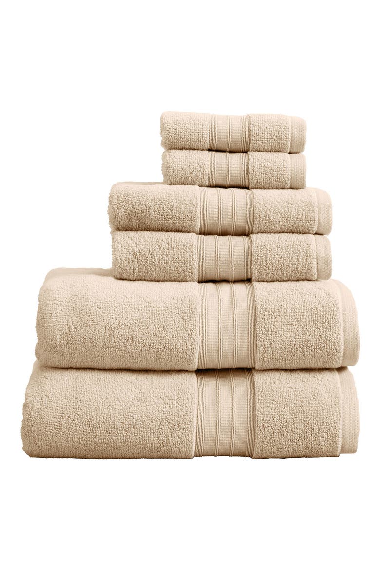 Premium Cotton 6-Piece Towel Set, Main, color, SANDSTONE