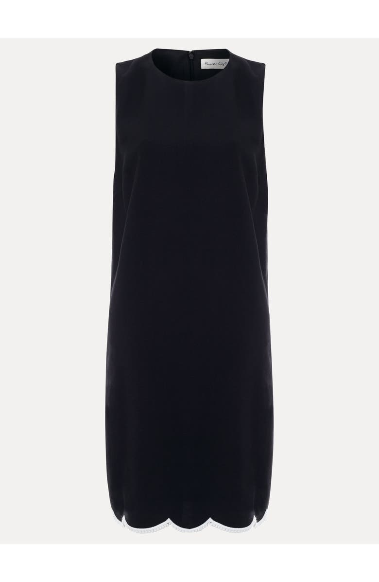 Phase Eight Marta Scalloped Hem Shift Dress, Alternate, color, Black