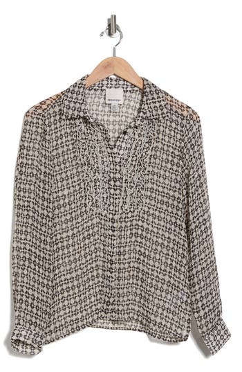 Industry Republic Clothing Frilly Hidden Button-up Top