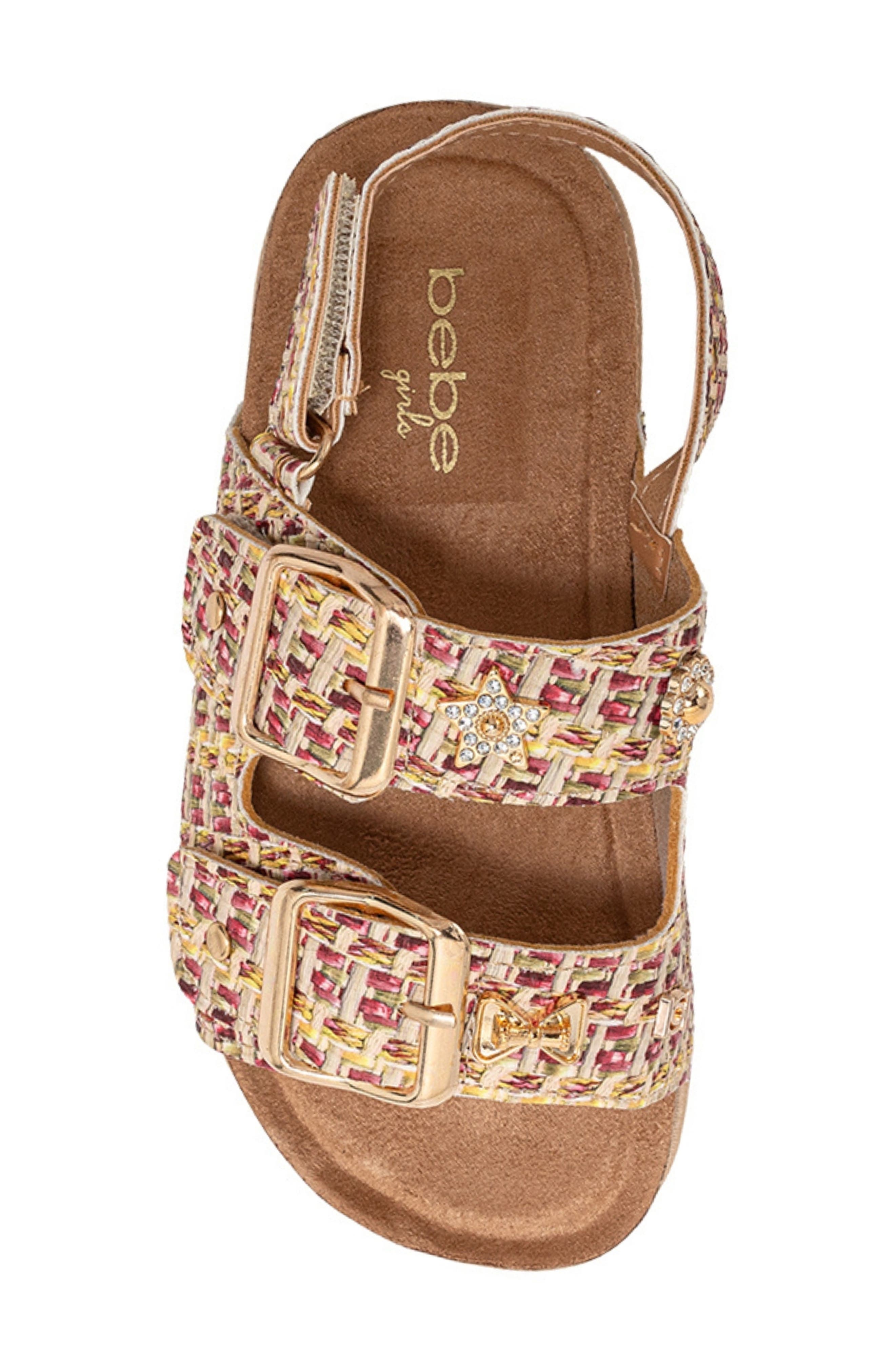 Kids' Rosie Footbed Sandal, Alternate, color, BEIGE MULTI