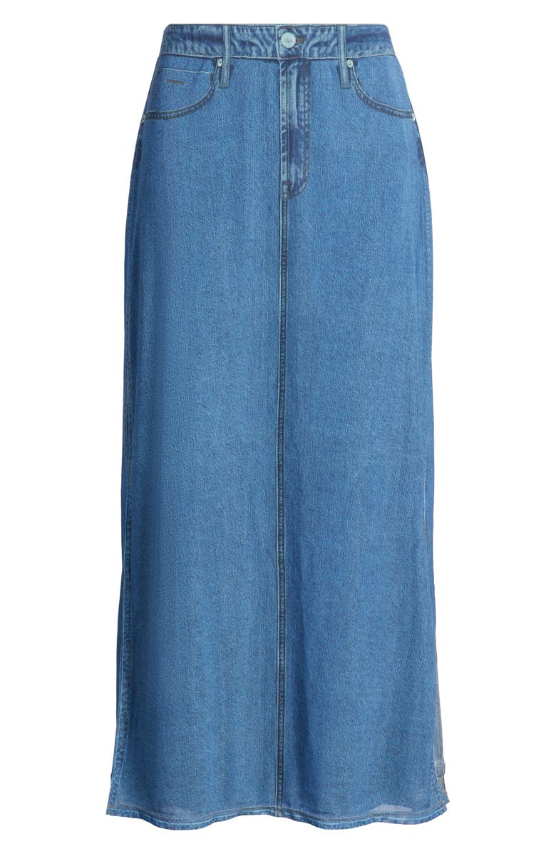 CITY BLUES Denim Mesh Maxi Skirt, Main, color, Indigo