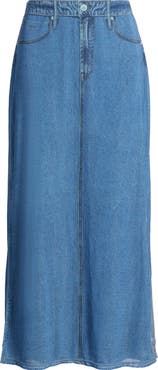 CITY BLUES Denim Mesh Maxi Skirt