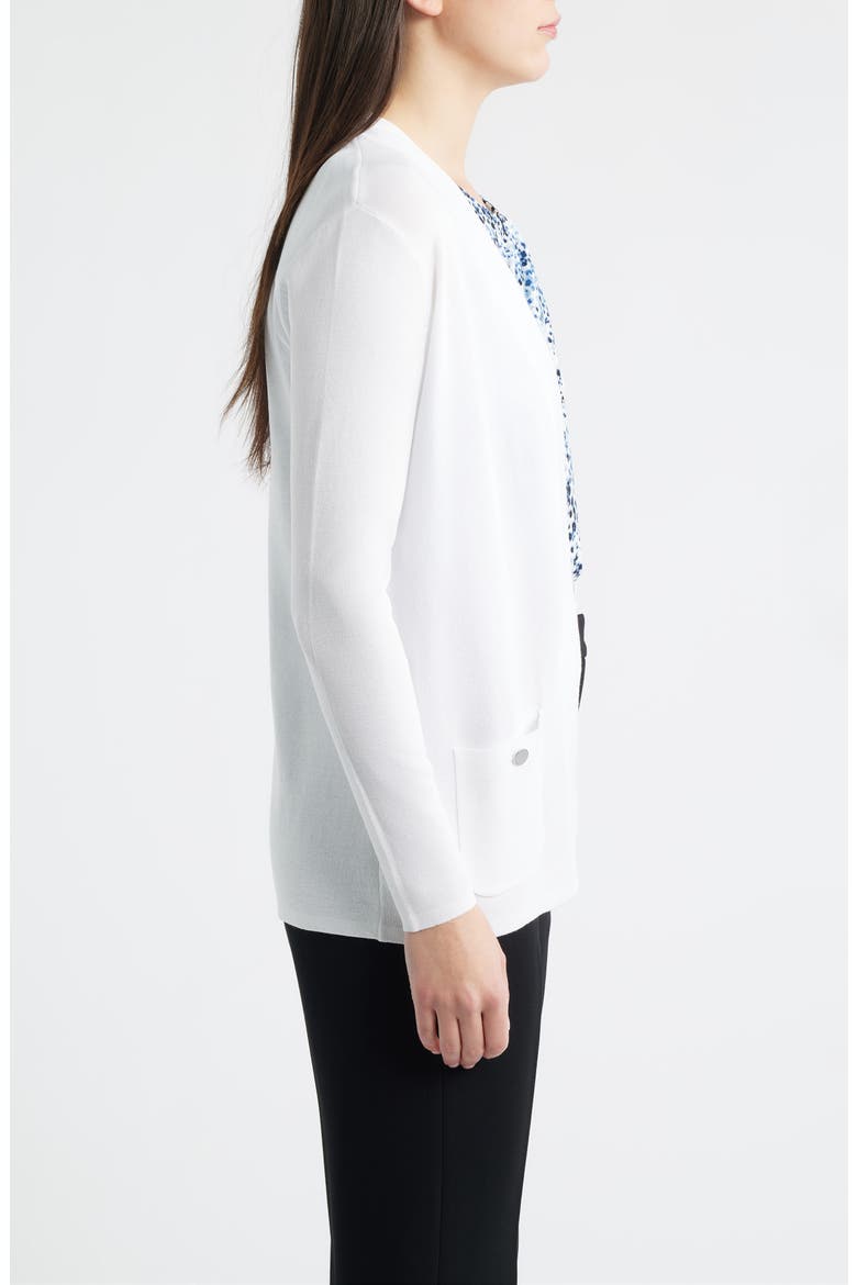 Malibu Open Front Cardigan, Alternate, color, CRISP WHITE