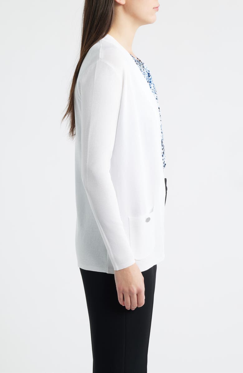 Anne Klein Malibu Open Front Cardigan, Alternate, color, Crisp White