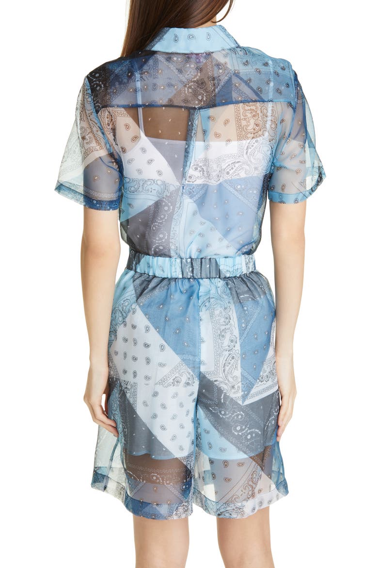 Pallas Bandana Print Patchwork Short Sleeve Button-Up Shirt, Alternate, color, PATCHWORK BANDANA CAPRI