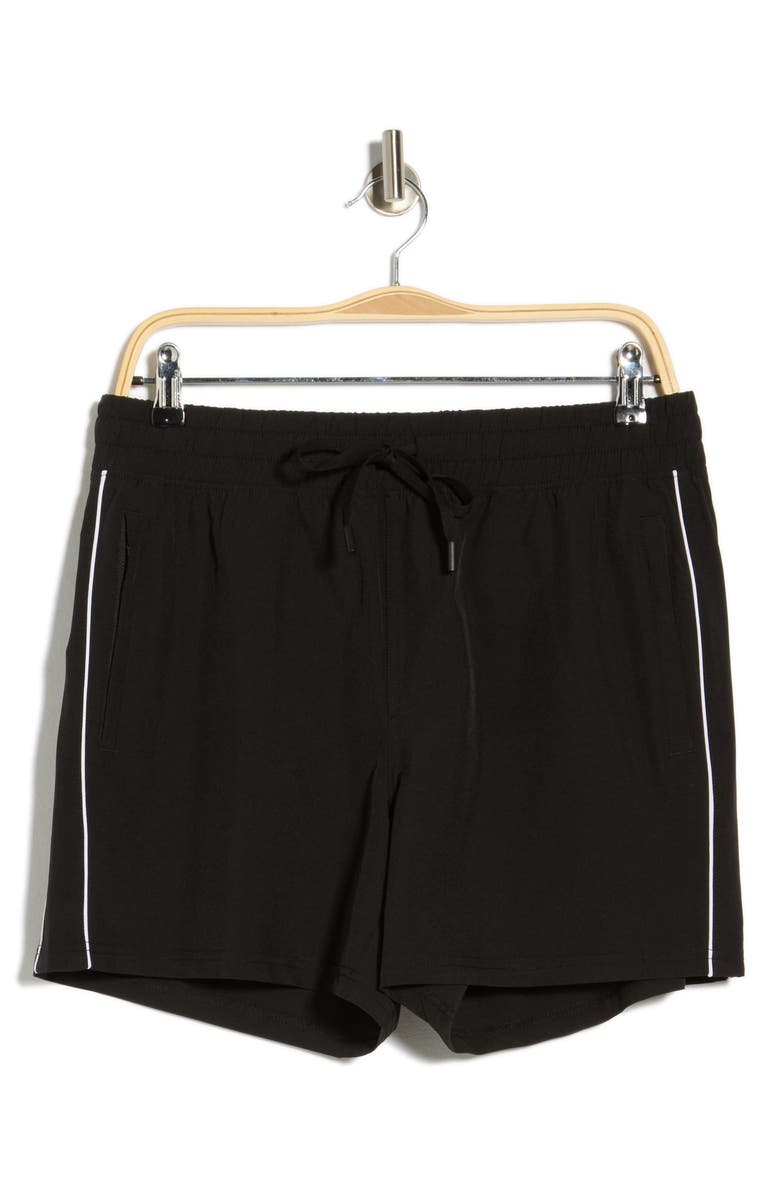 90 DEGREE BY REFLEX Lightstreme Daxton 5-Inch Shorts, Main, color, Black/ White