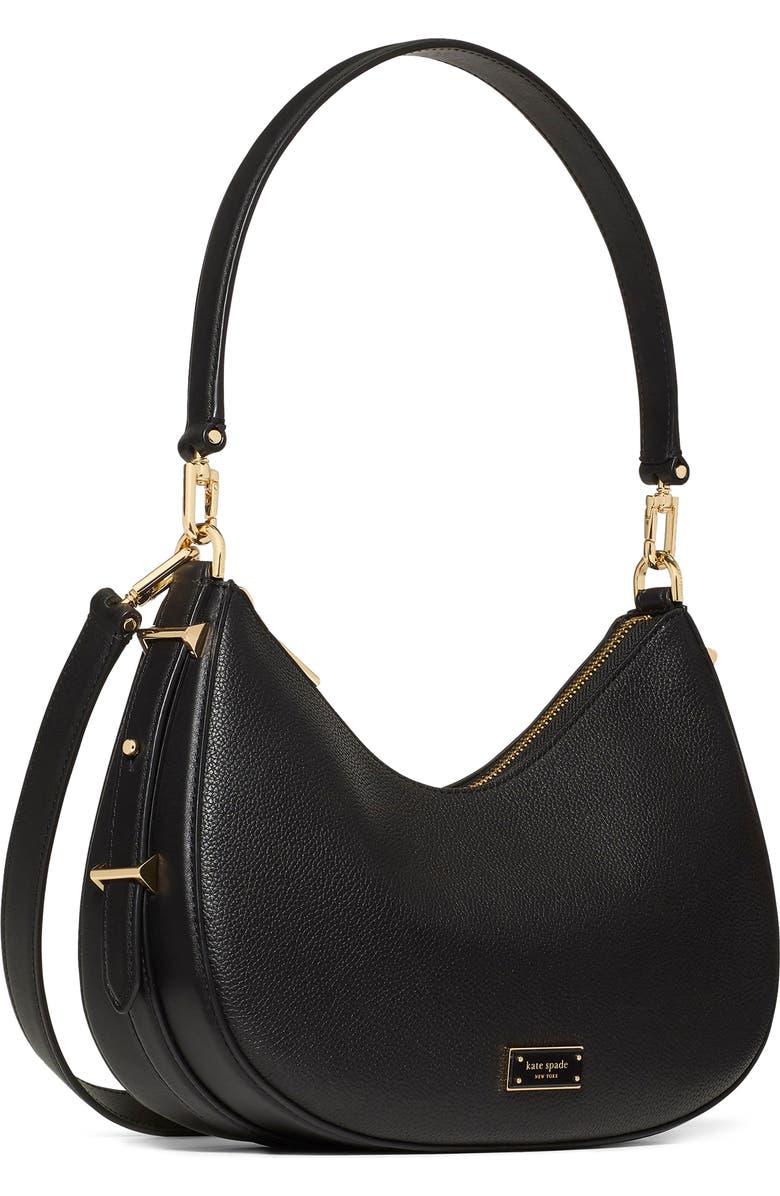 Kate Spade New York liv pebble leather convertible shoulder bag, Alternate, color, Black
