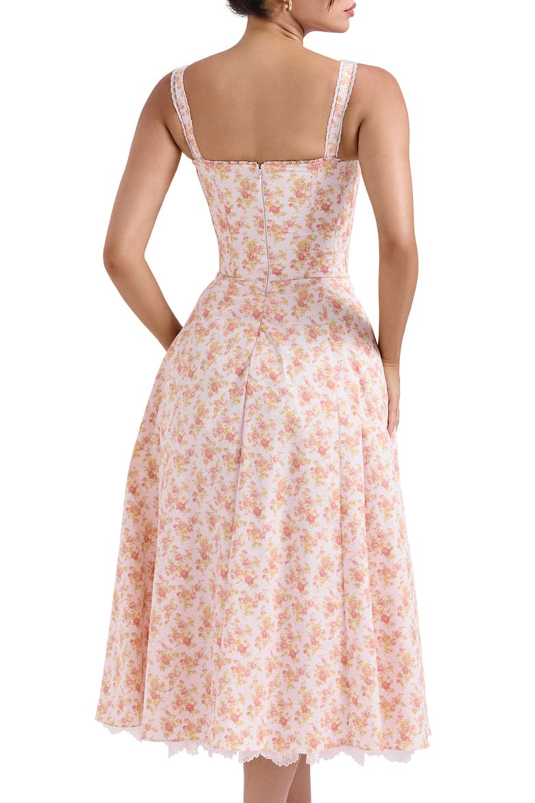 Rosalee Floral Stretch Cotton Petticoat Dress, Alternate, color, PEACHED POPPY PRINT