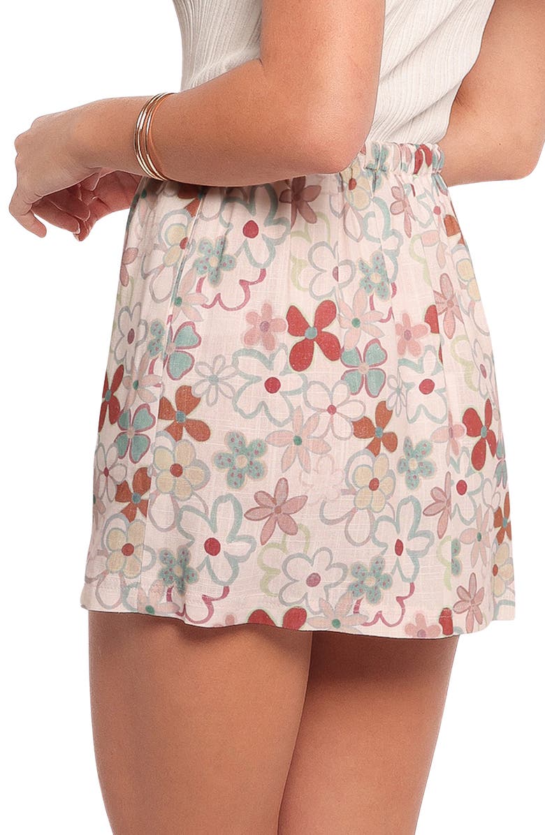 Petal & Pup Zinnia Floral Drawstring Miniskirt, Alternate, color, Mirabelle Print