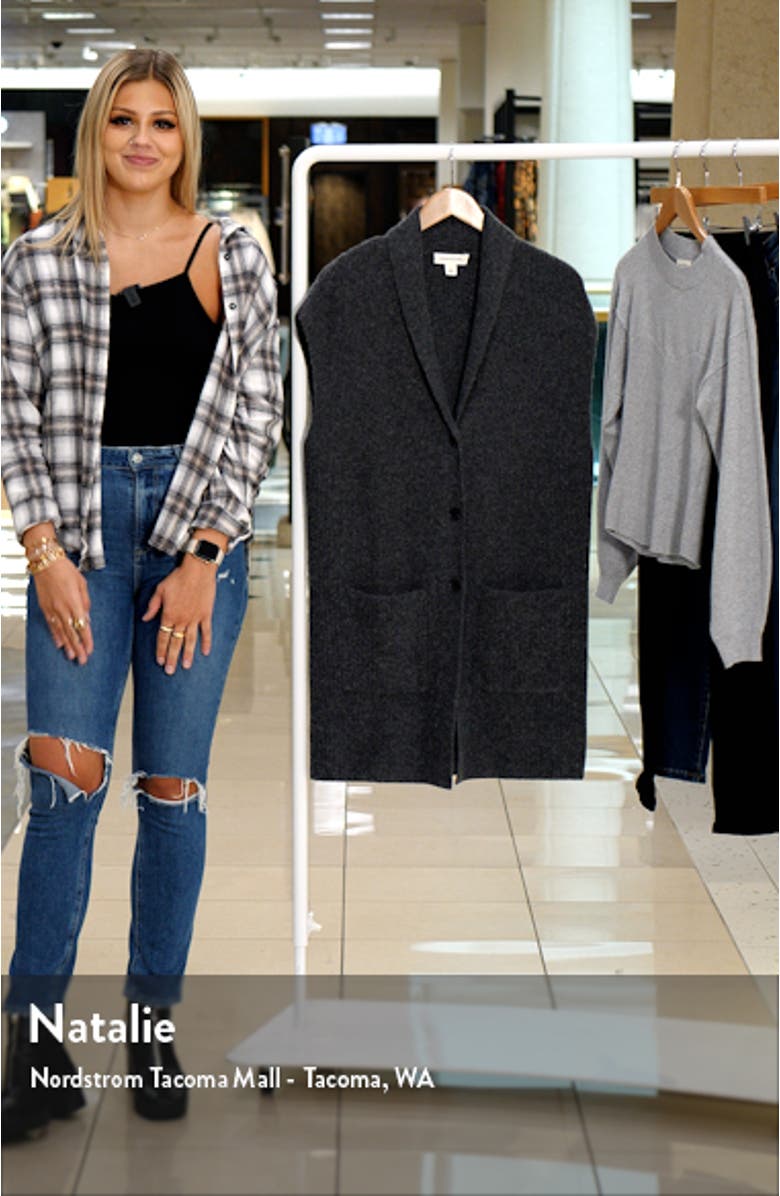 Long Ribbed Sleeveless Cardigan, sales video thumbnail