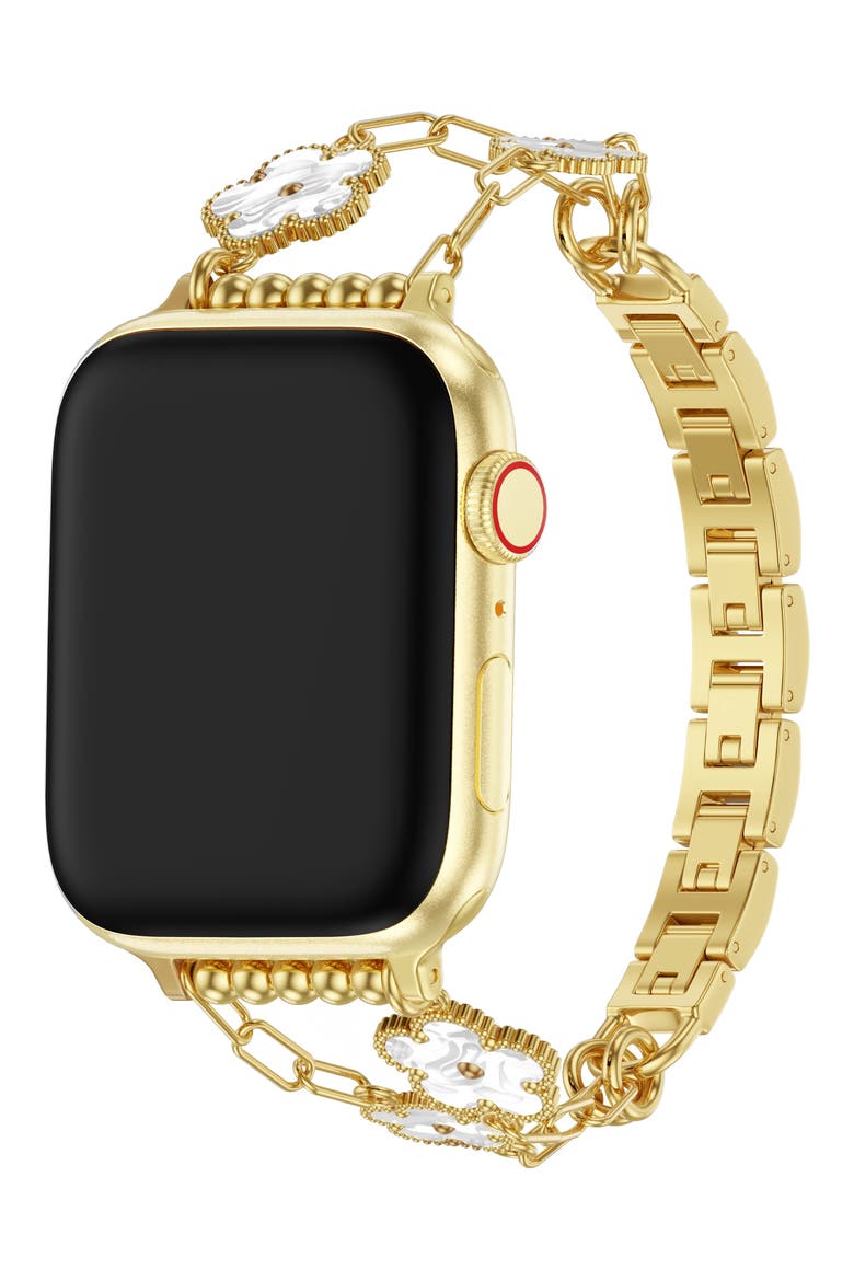 Flora Stainless Steel Apple Watch® Watchband, Alternate, color, GOLD