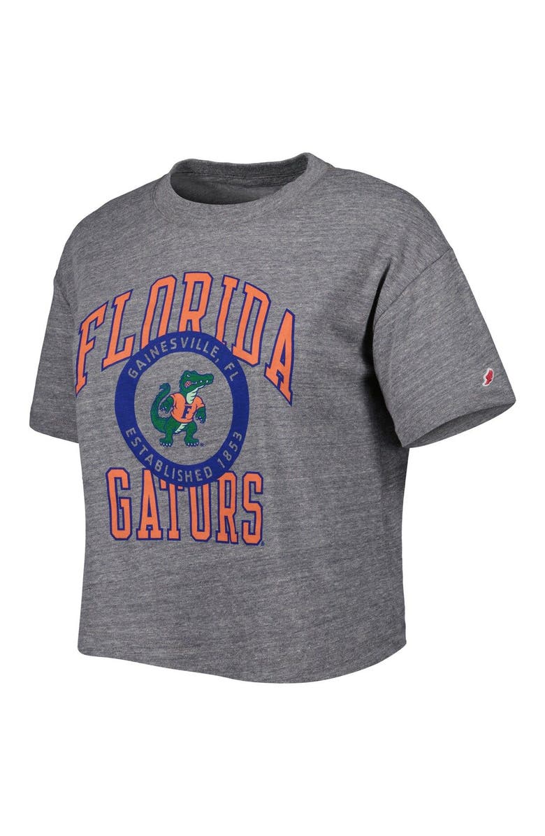 LEAGUE COLLEGIATE WEAR Women's League Collegiate Wear Heather Gray Florida Gators Intramural Midi Seal Tri-Blend T-Shirt, Alternate, color,