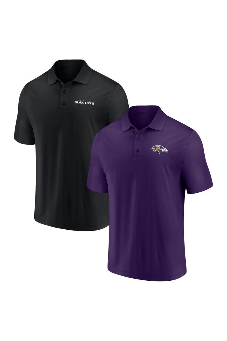 Men's Fanatics Branded Purple/Black Baltimore Ravens Dueling Two-Pack Polo Set, Alternate, color, Purple