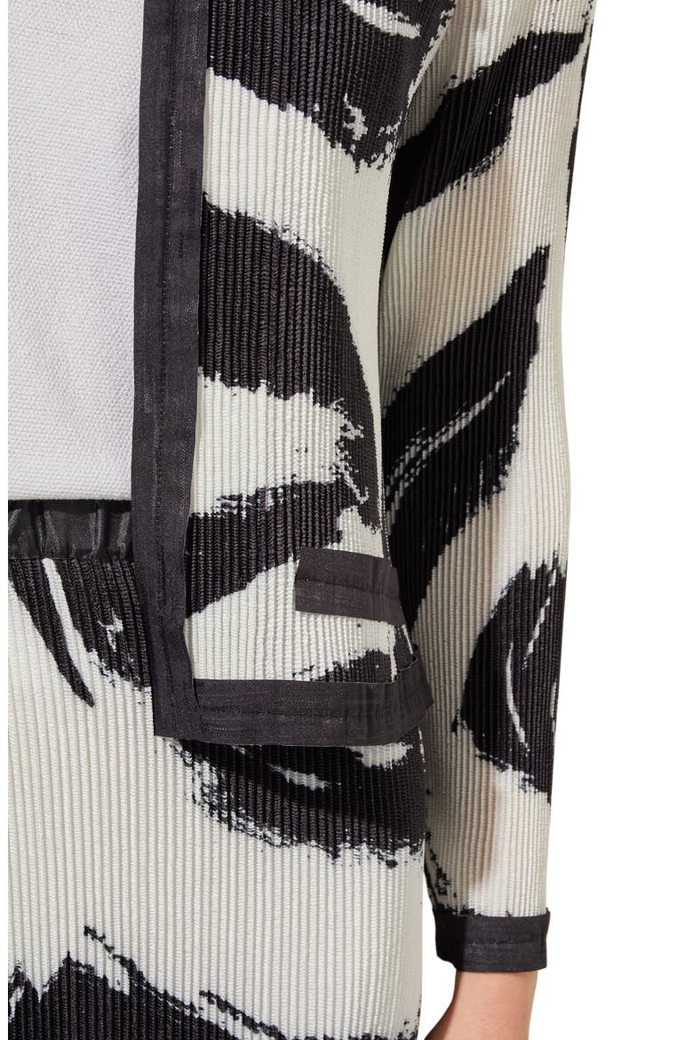 Abstract Print Plissé Jacket, Alternate, color, BLACK/ WHITE