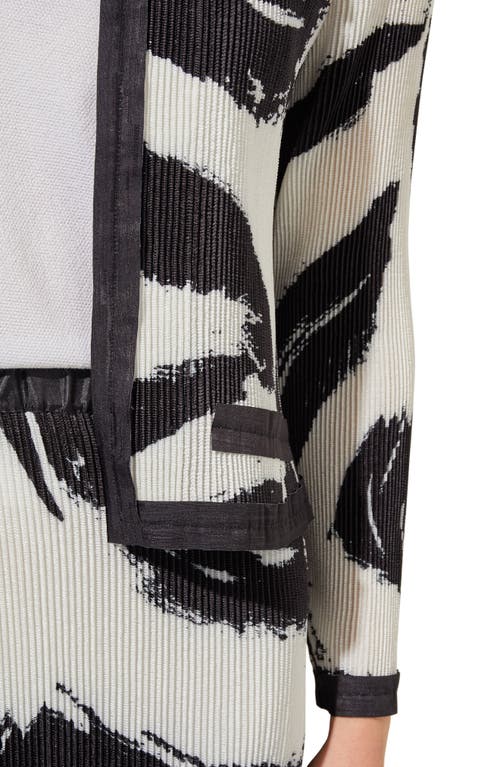 MING WANG MING WANG ABSTRACT PRINT PLISSÉ JACKET 