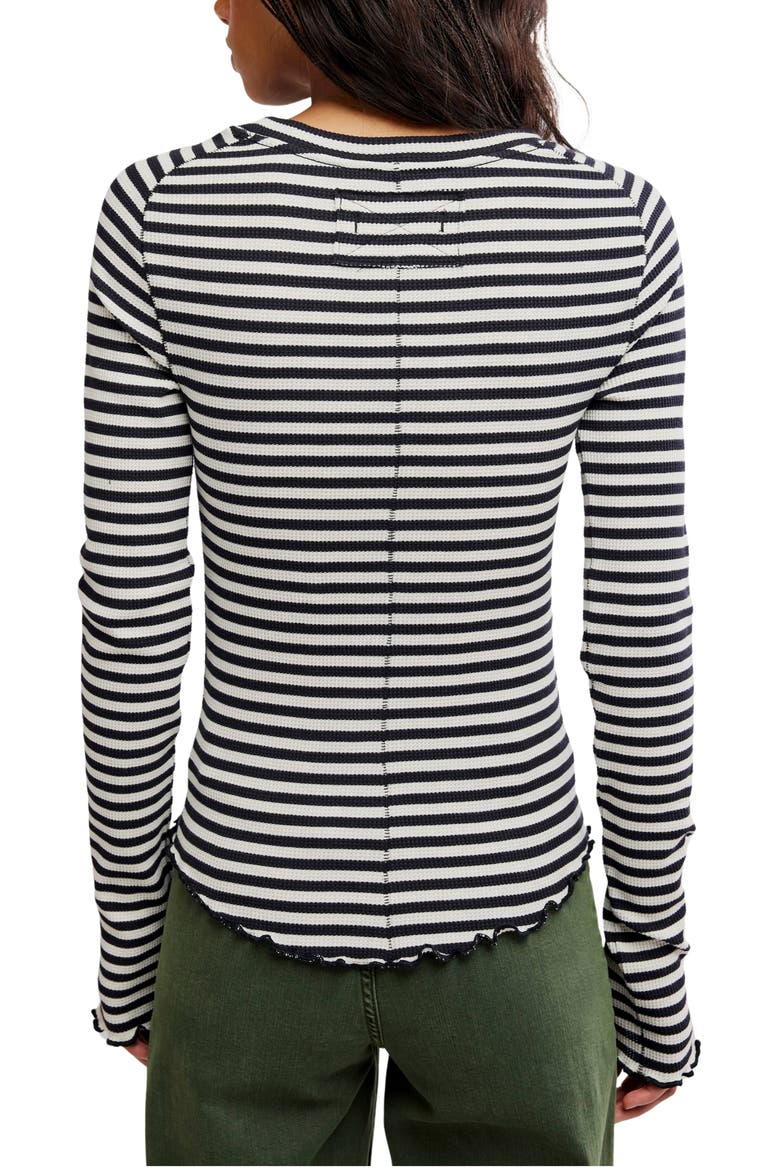 We The Free Easy Does It Striped T-Shirt, Alternate, color, BLACK AND WHITE COMB