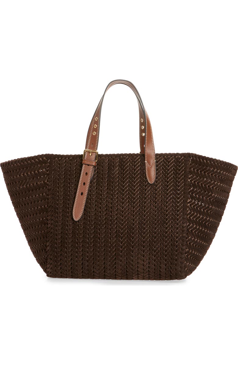 Anya Hindmarch Neeson Square Woven Leather Tote, Alternate, color,