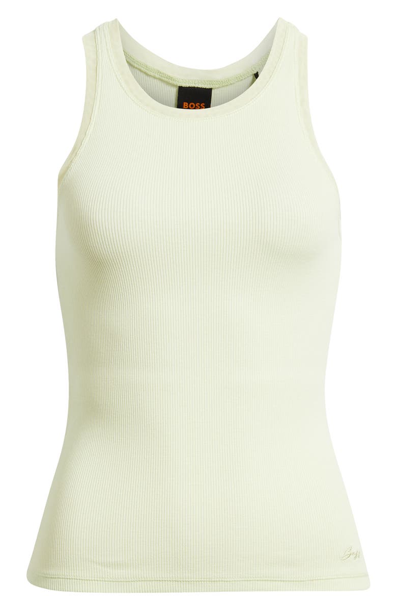 BOSS Orange Eplie Stretch Cotton Rib Tank, Alternate, color, Cucumber
