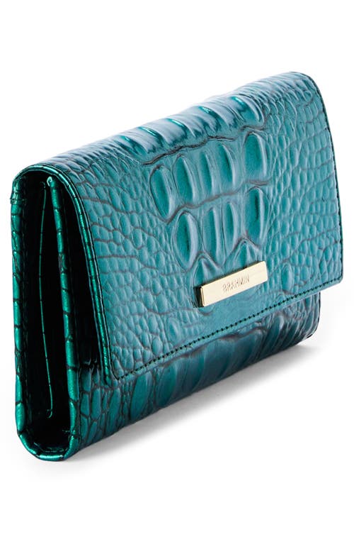 Brahmin Cordelia Croc Embossed Leather Wallet In Green