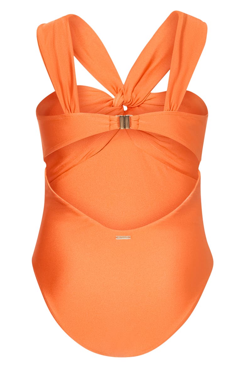 Betsy Gloss Bandeau One-Piece Swimsuit, Alternate, color, ORANGE