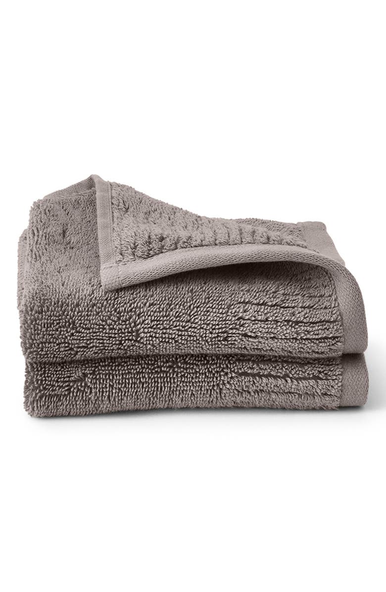 Boll & Branch Set of 2 Ultraplush Organic Cotton Washcloths, Main, color, Stone