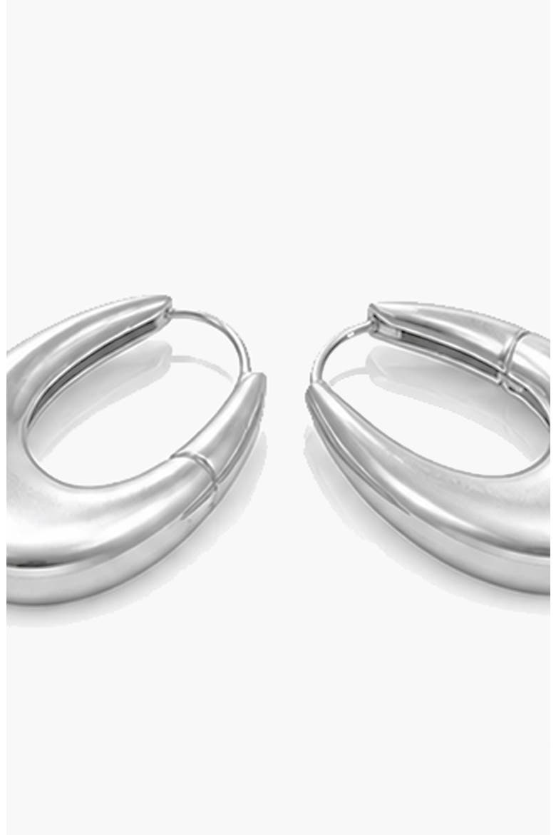 Eclipse Mini Hoops in Silver, Alternate, color, Silver