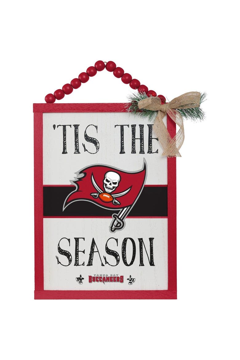 Tampa Bay Buccaneers 'Tis the Season Sign, Main, color, Red
