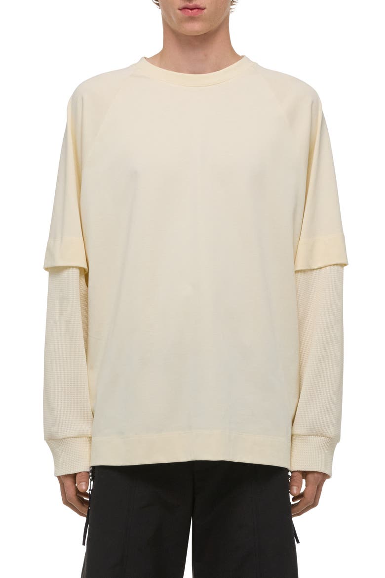 Double Layer Waffle Stitch Top, Main, color, WINTER WHITE