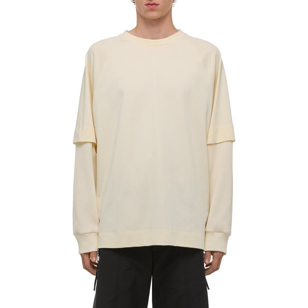 Helmut Lang Double Layer Waffle Stitch Top In White