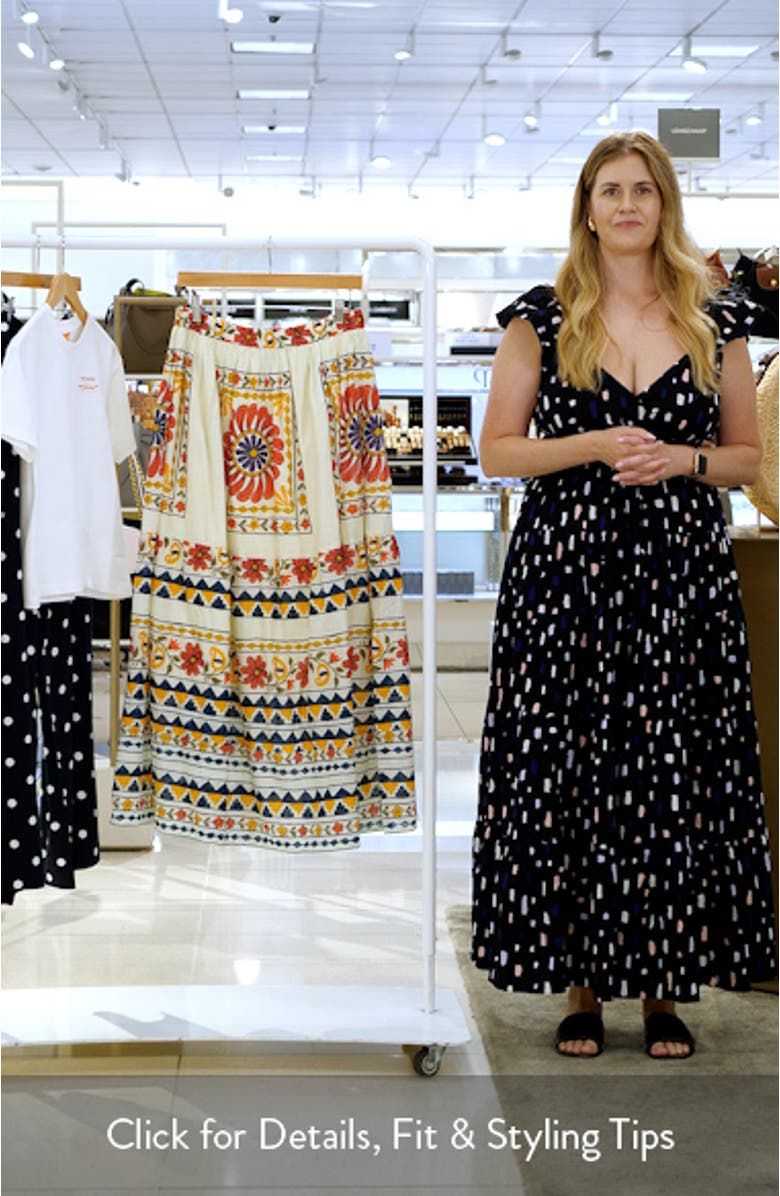 Floral Cotton Maxi Skirt, sales video thumbnail