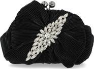 Jessica McClintock Juliette Pleat Frame Embellished Clutch
