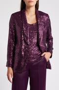 Anne Klein Shawl Collar Sequin Blazer