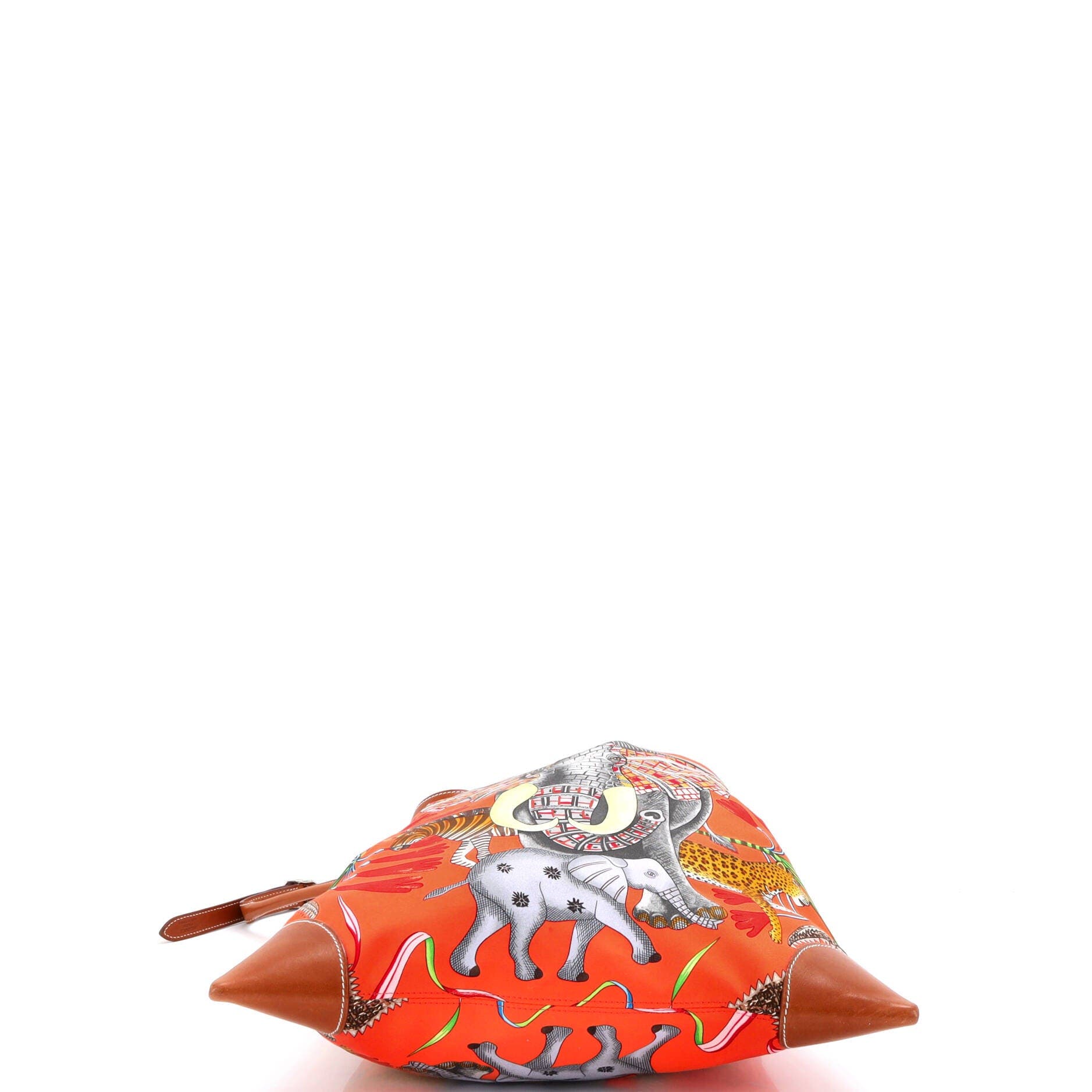 Pre-Owned Hermes Silky City Bag Printed Silk and Leather PM, Alternate, color, 