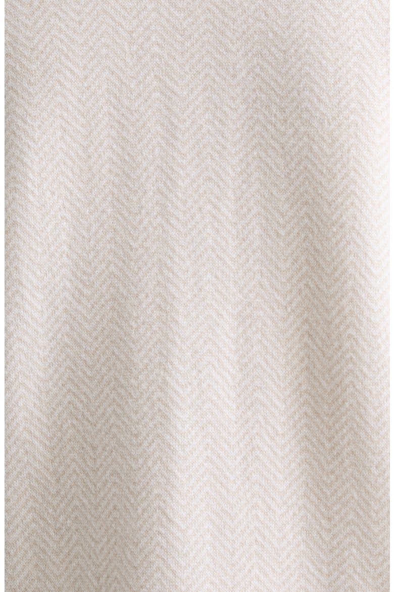 Herringbone Cashmere Jacquard Zip Cardigan, Alternate, color, 01 WHITE