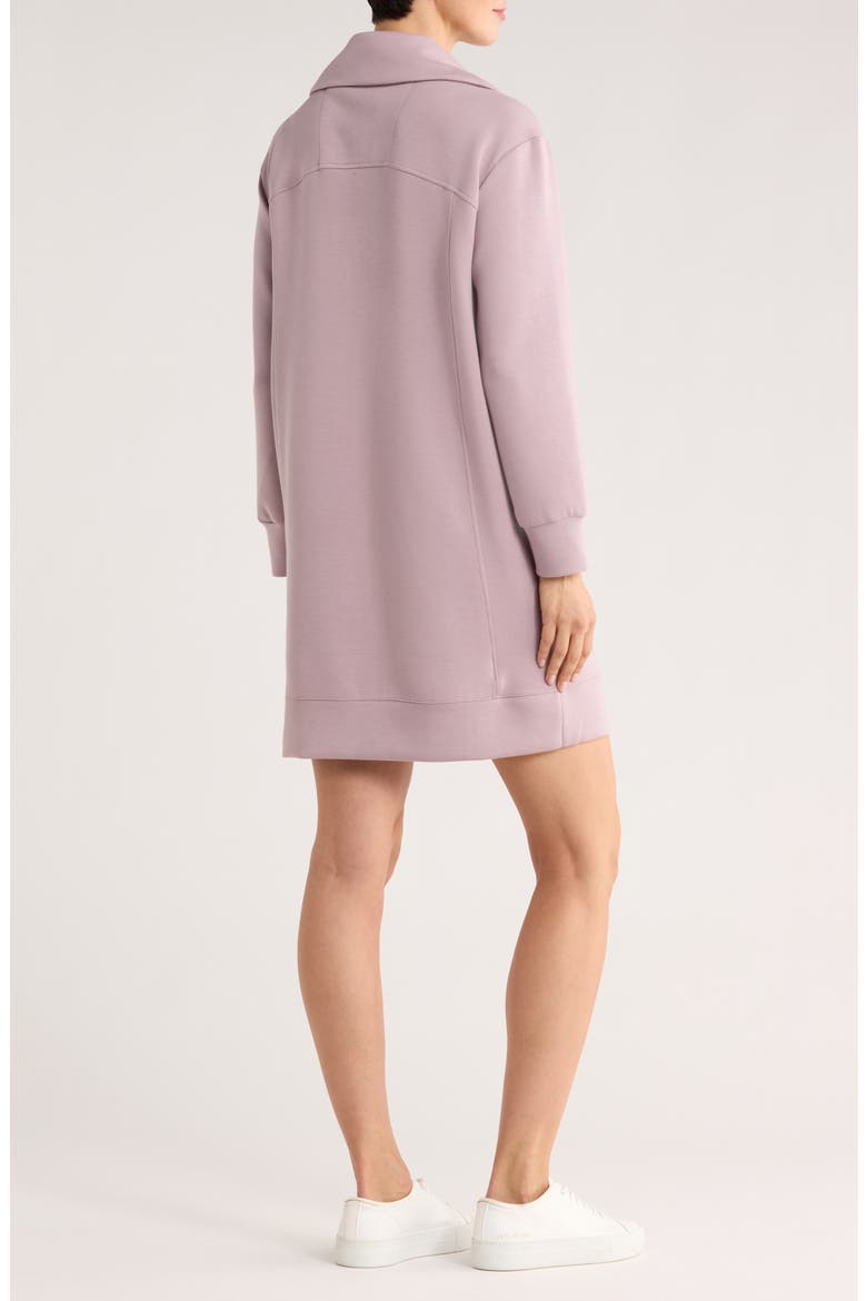 Palm Voyage Half-Zip Long Sleeve Sweatshirt Dress, Alternate, color, LAVENDER FOG