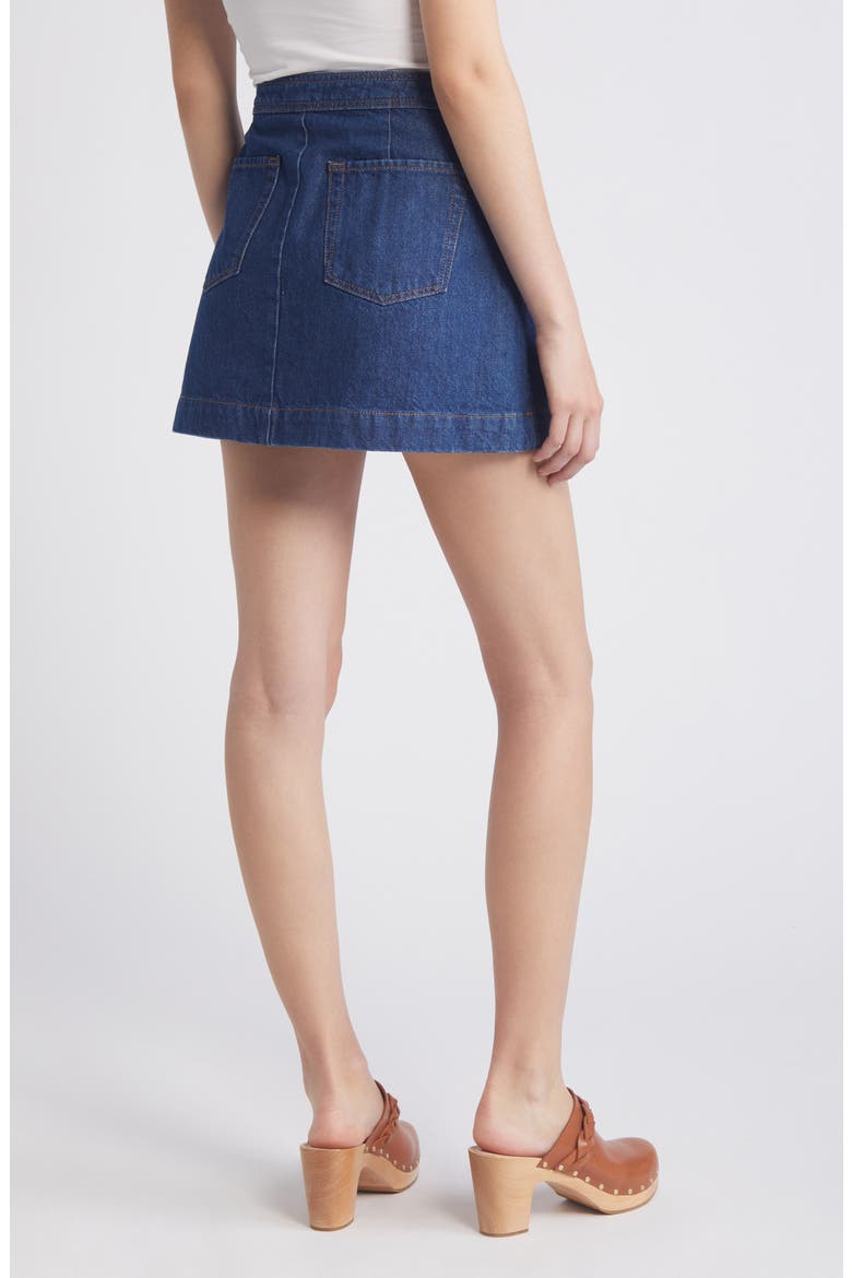 Sailor Snap Denim Skirt, Alternate, color, CELESTINE