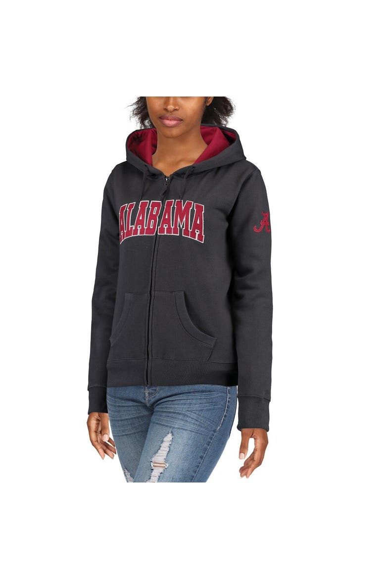 Women's Stadium Athletic Charcoal Alabama Crimson Tide Arched Name Full-Zip Hoodie, Alternate, color, Charcoal