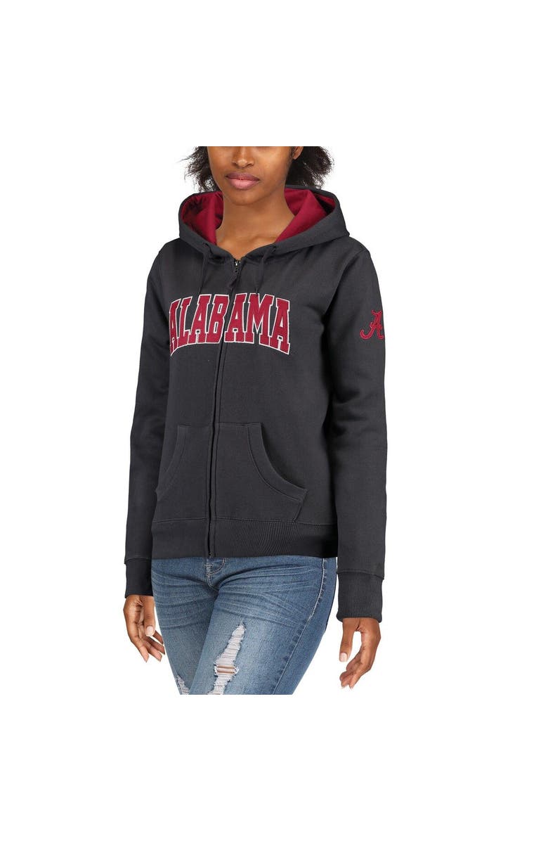 COLOSSEUM Women's Stadium Athletic Charcoal Alabama Crimson Tide Arched Name Full-Zip Hoodie, Alternate, color, Charcoal