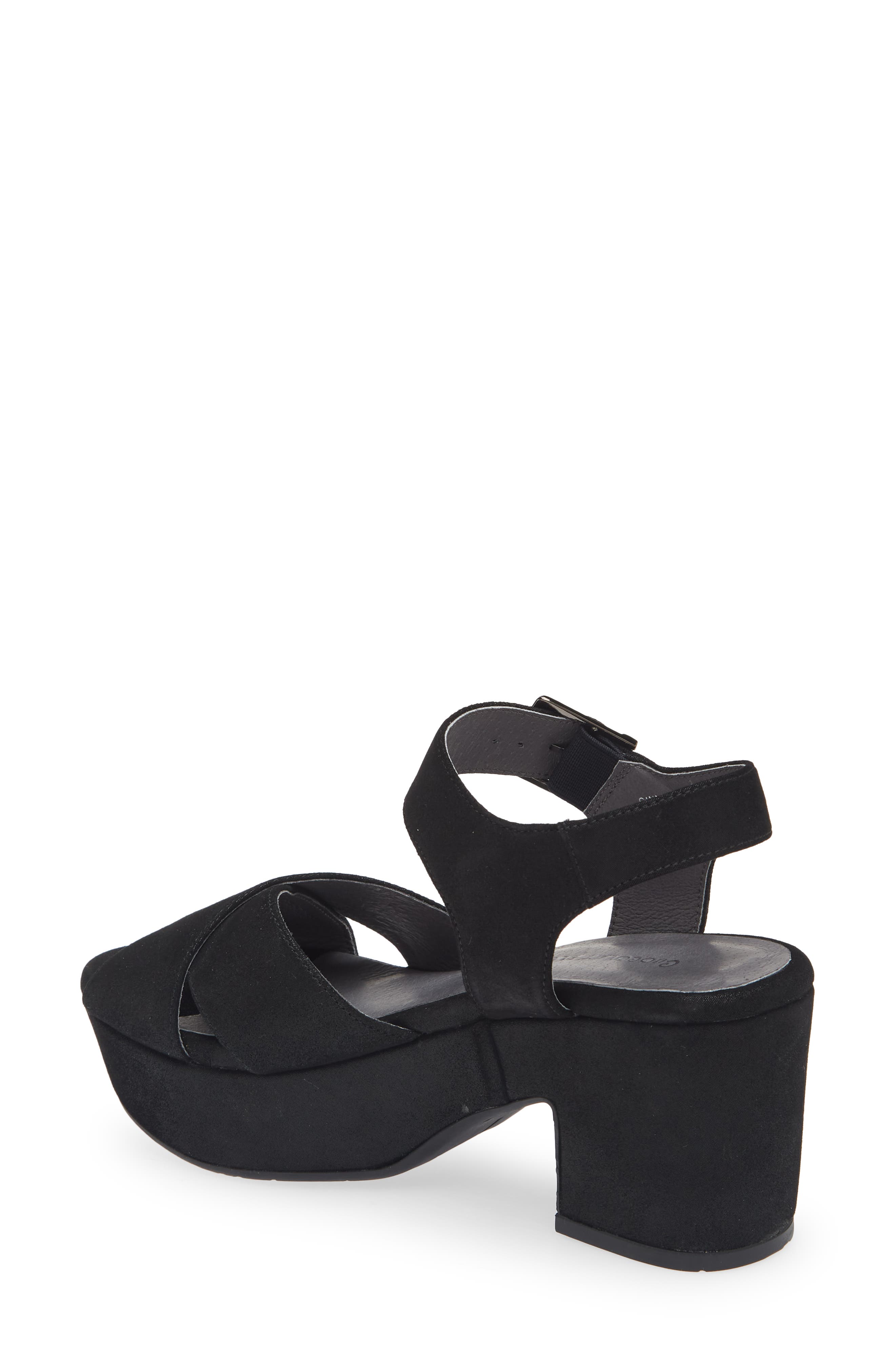 Chocolat Blu Ginny Ankle Strap Platform Sandal, Alternate, color, Black Shimmer