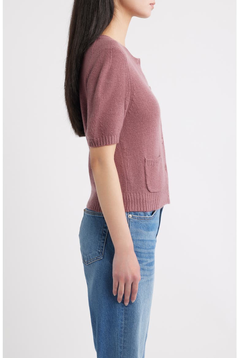 Alesia Cashmere Cardigan, Alternate, color, ROSE MAUVE